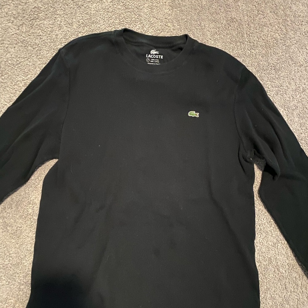 mens waffle knit lacoste long sleeve shirt